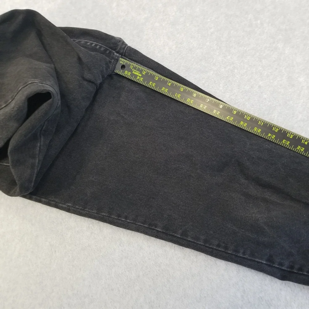 VTG Levi's 505‎ Jeans Mens 38x30 Fits 34x26 Black Orange Tab Hemmed Made in USA